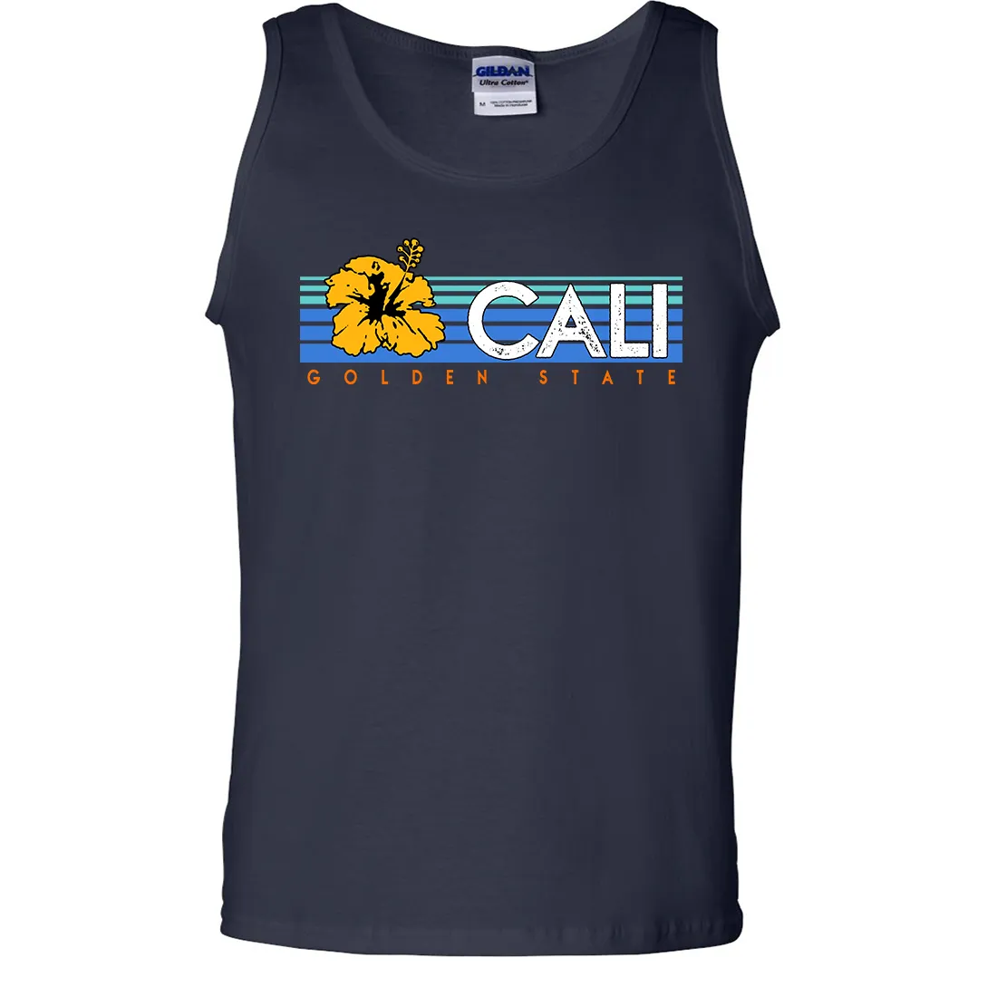 Cali Golden State Hibiscus Asst Colors Tank Top