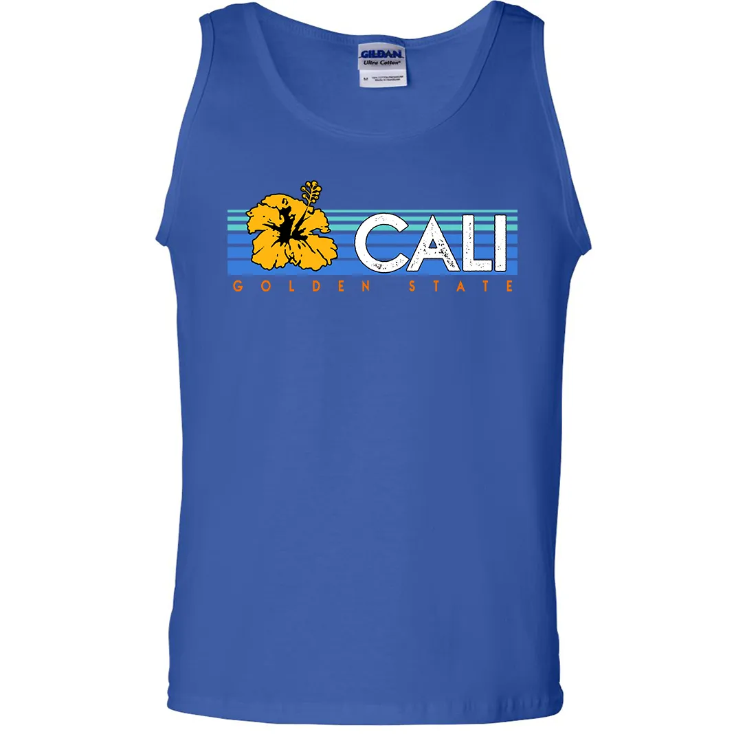 Cali Golden State Hibiscus Asst Colors Tank Top