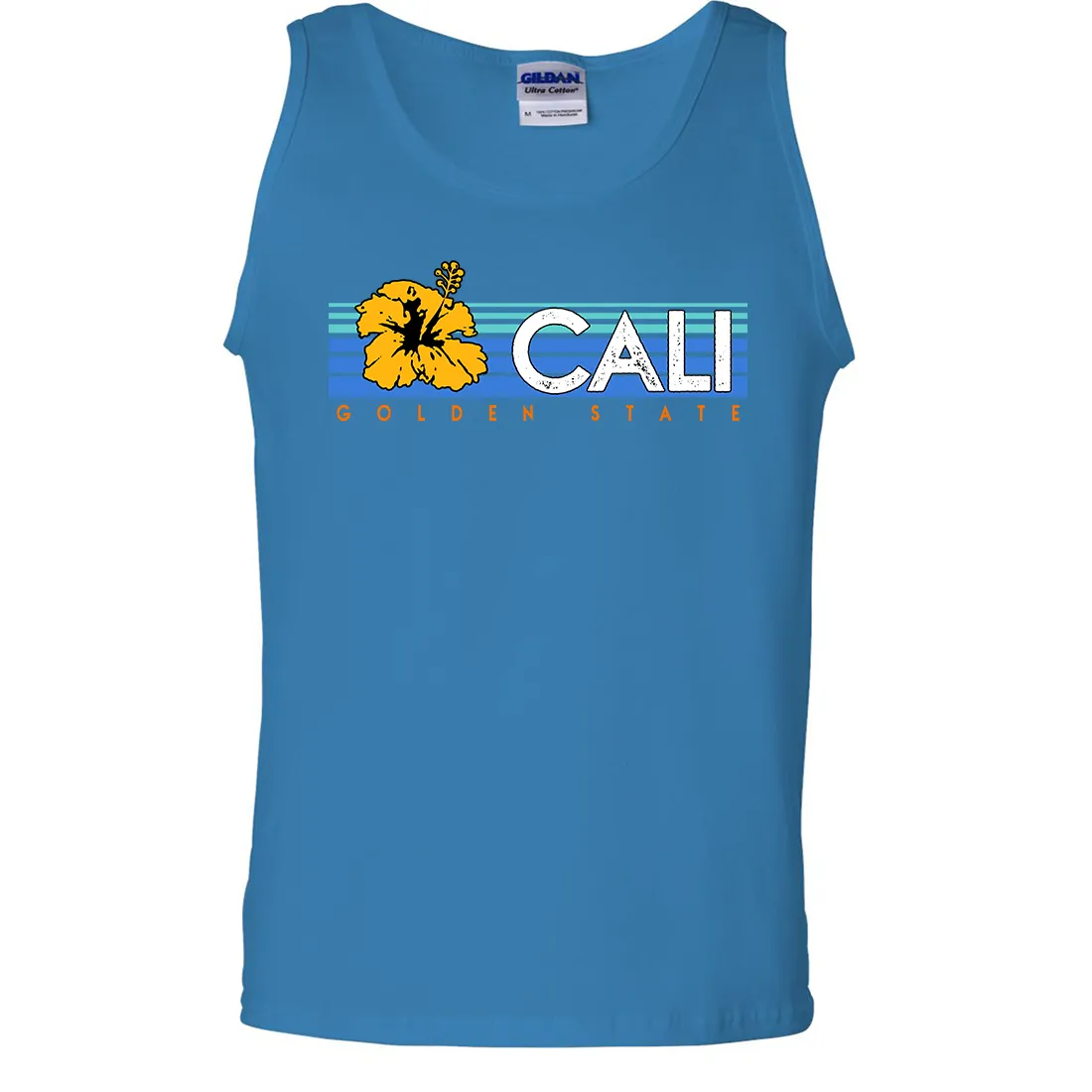 Cali Golden State Hibiscus Asst Colors Tank Top