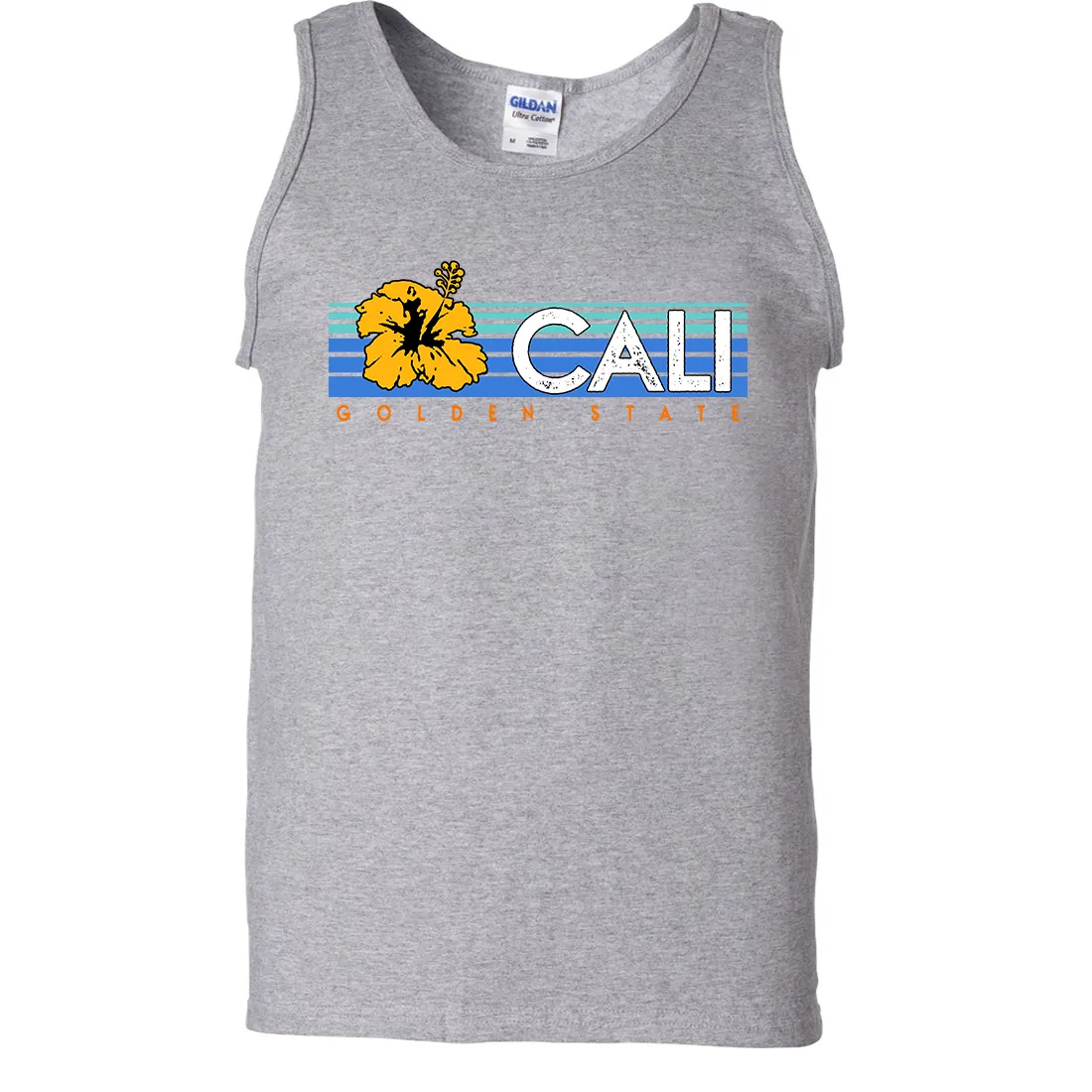 Cali Golden State Hibiscus Asst Colors Tank Top