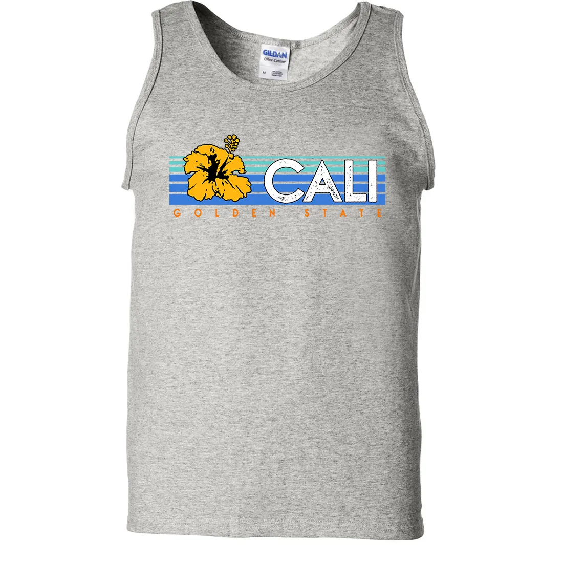 Cali Golden State Hibiscus Asst Colors Tank Top
