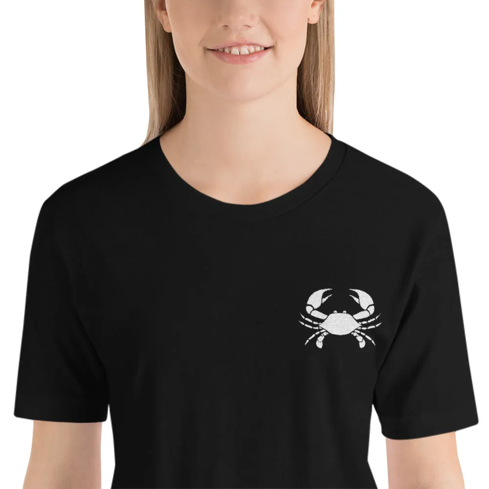 CANCER T SHIRT - Sign Logo Embroidery - Zodiac Shirt for Women