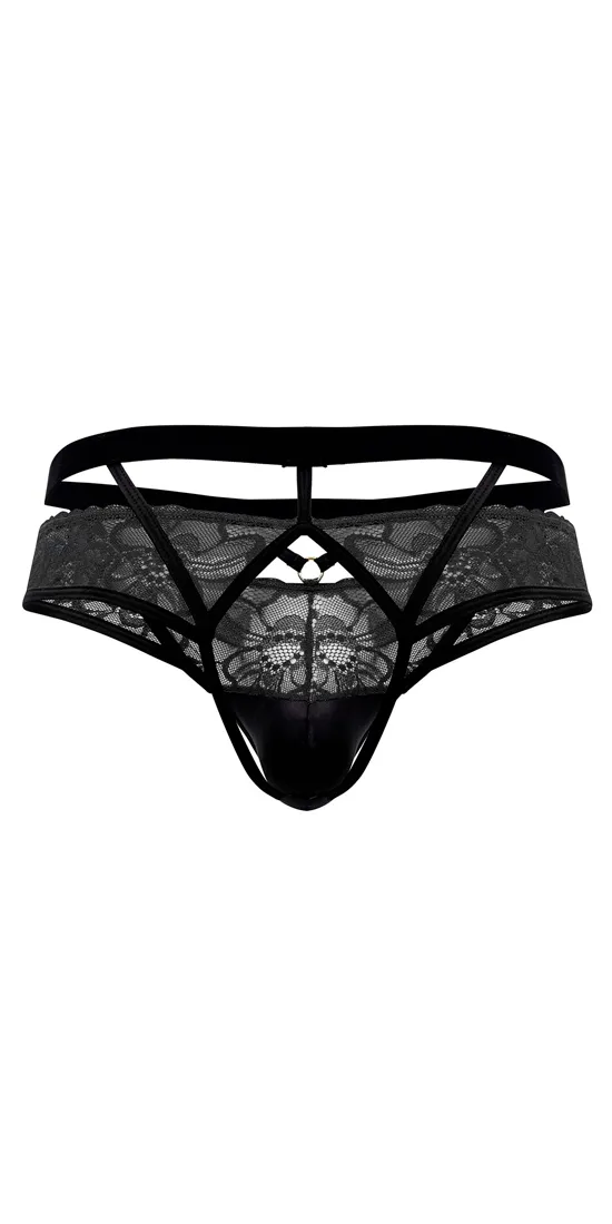 Candyman 99627 Lace Jockstrap Black