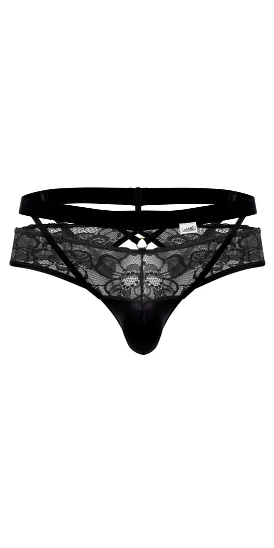 Candyman 99627 Lace Jockstrap Black