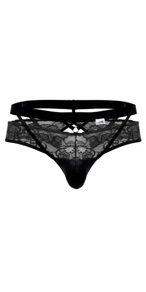 Candyman 99627 Lace Jockstrap Black