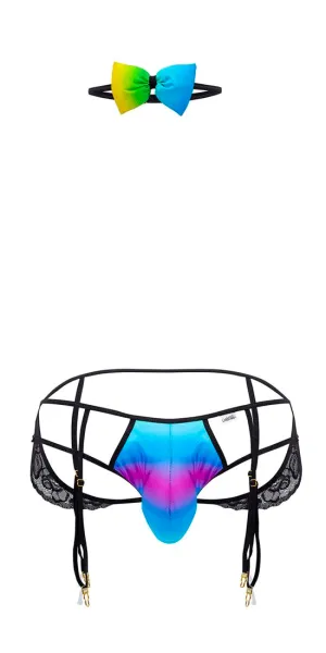Candyman 99630 Colorful Garter Jockstrap Rainbow
