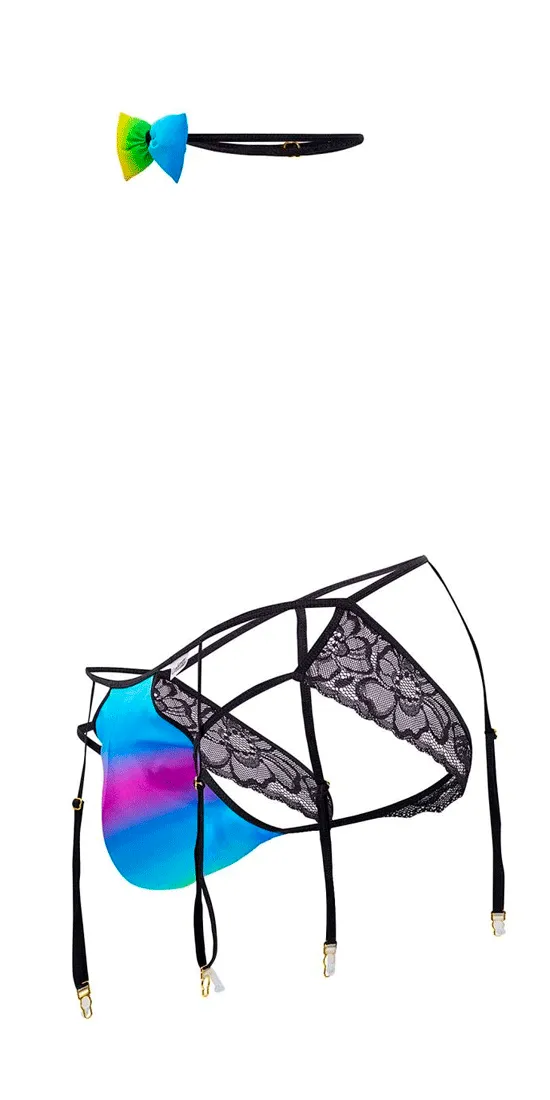 Candyman 99630 Colorful Garter Jockstrap Rainbow