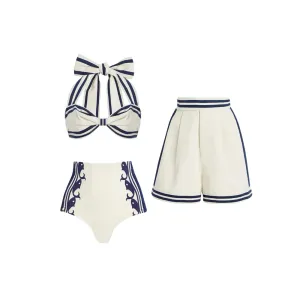 Capri Chic – Maritimes Bikini- & Shorts-Set im Vintage-Stil