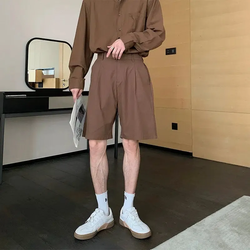 Casual Oversized Button-Down Shirt and Shorts Set