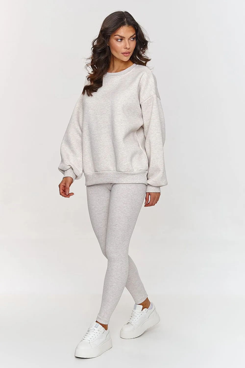 Chic Oversized Cut Sweatshirt Set