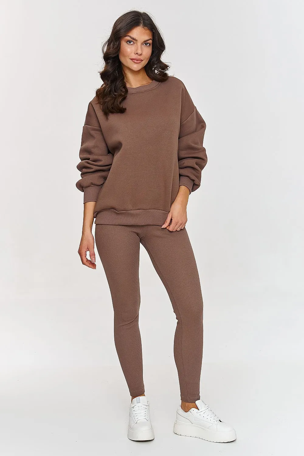 Chic Oversized Cut Sweatshirt Set
