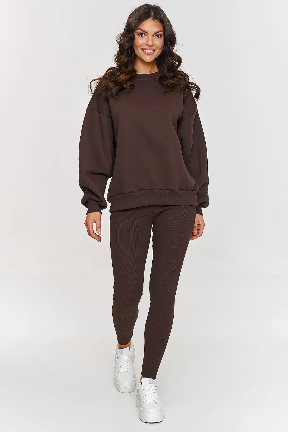 Chic Oversized Cut Sweatshirt Set