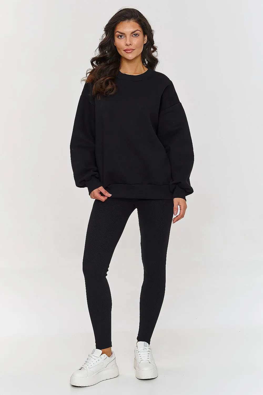 Chic Oversized Cut Sweatshirt Set