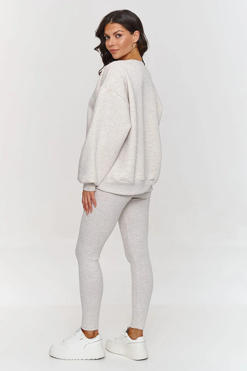 Chic Oversized Cut Sweatshirt Set