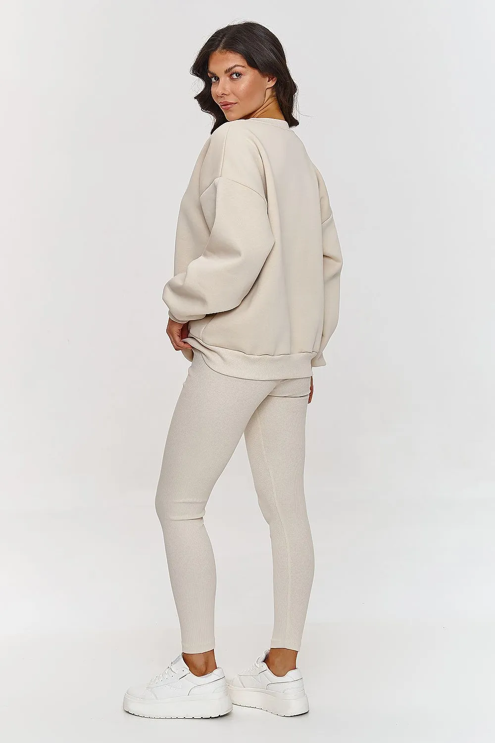 Chic Oversized Cut Sweatshirt Set