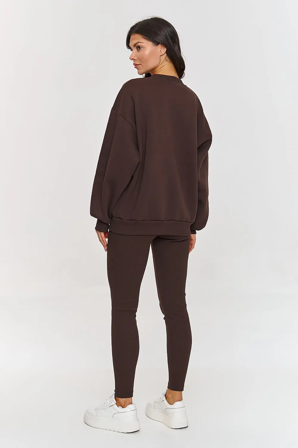 Chic Oversized Cut Sweatshirt Set