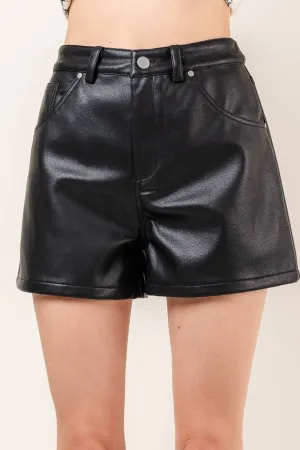 Chic Vegan Leather Shorts