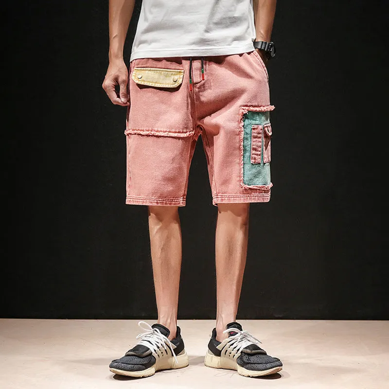 Contrast Oversized Cargo Shorts
