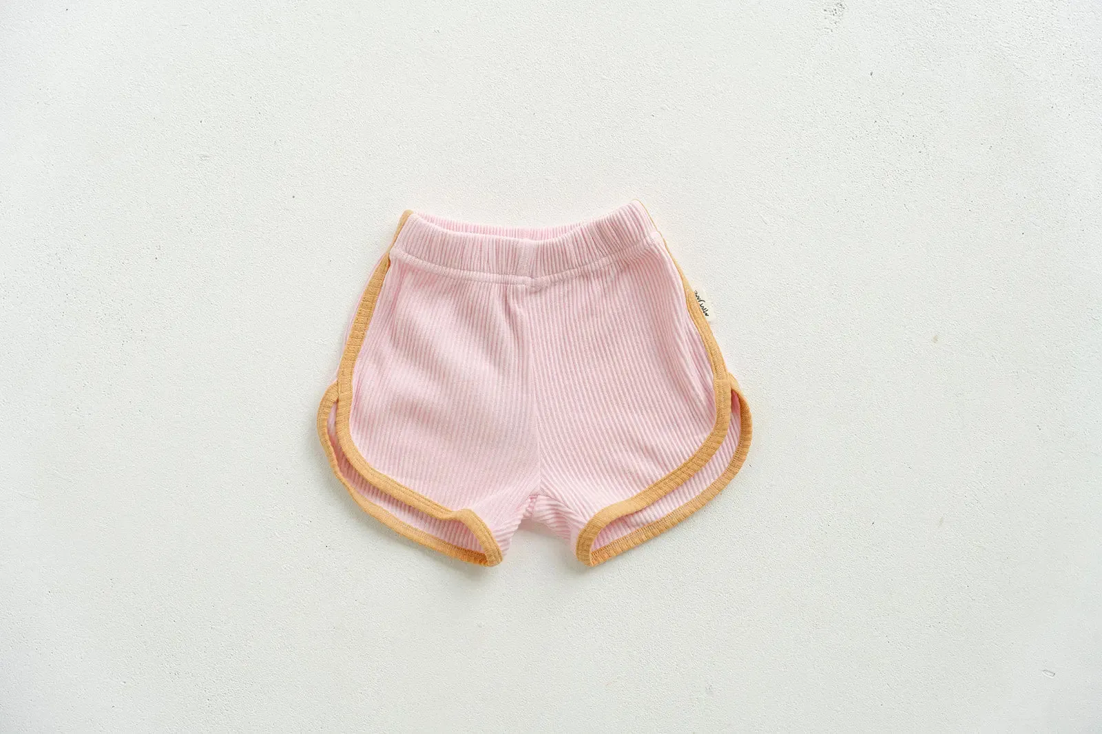 Contrast Rib Shorts - Strawberry