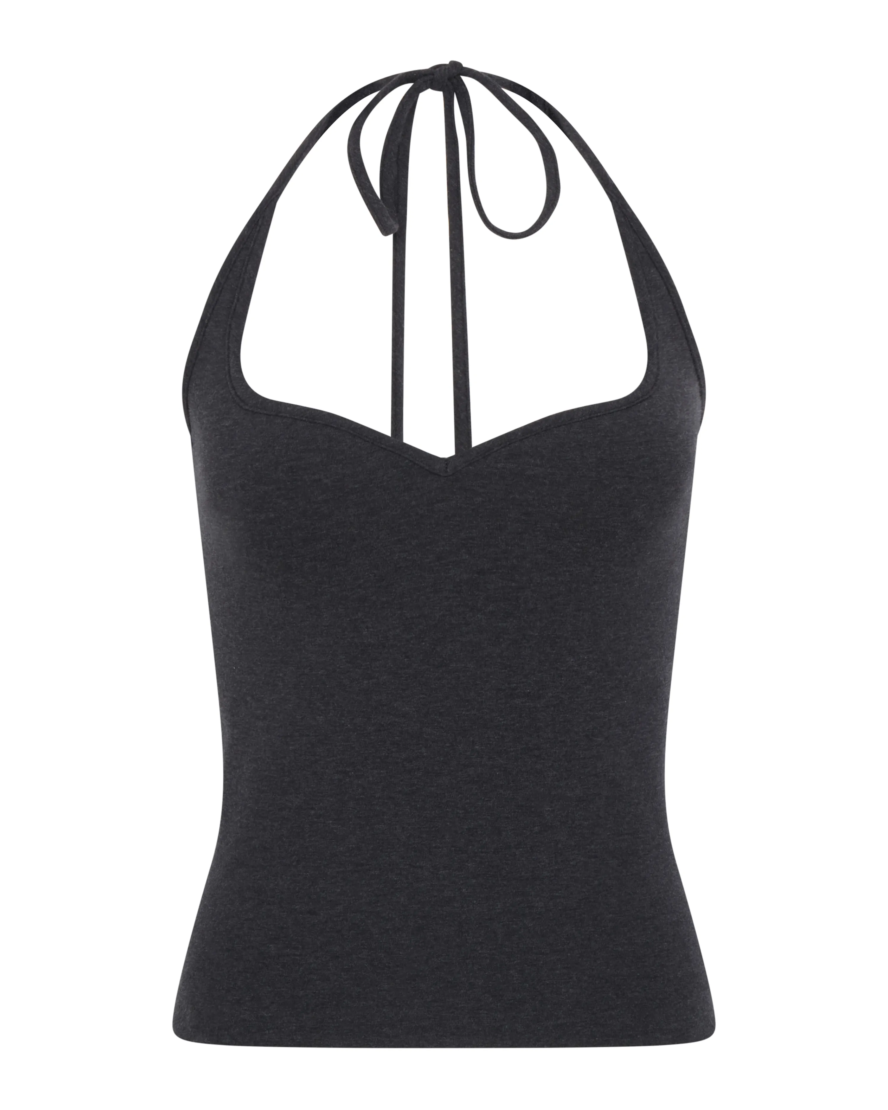 Convertible Sweetheart Cotton Top | Grey Melange