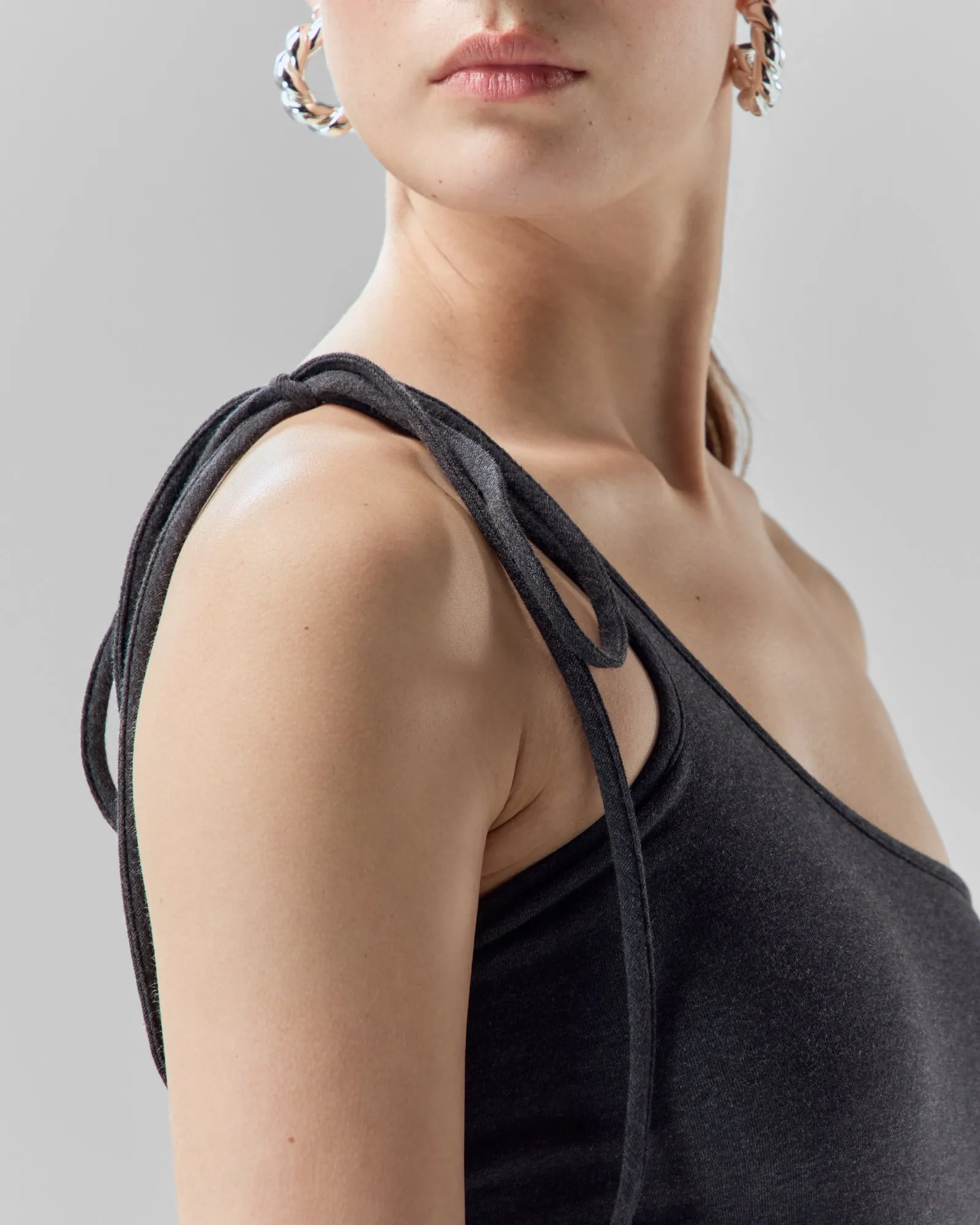 Convertible Sweetheart Cotton Top | Grey Melange