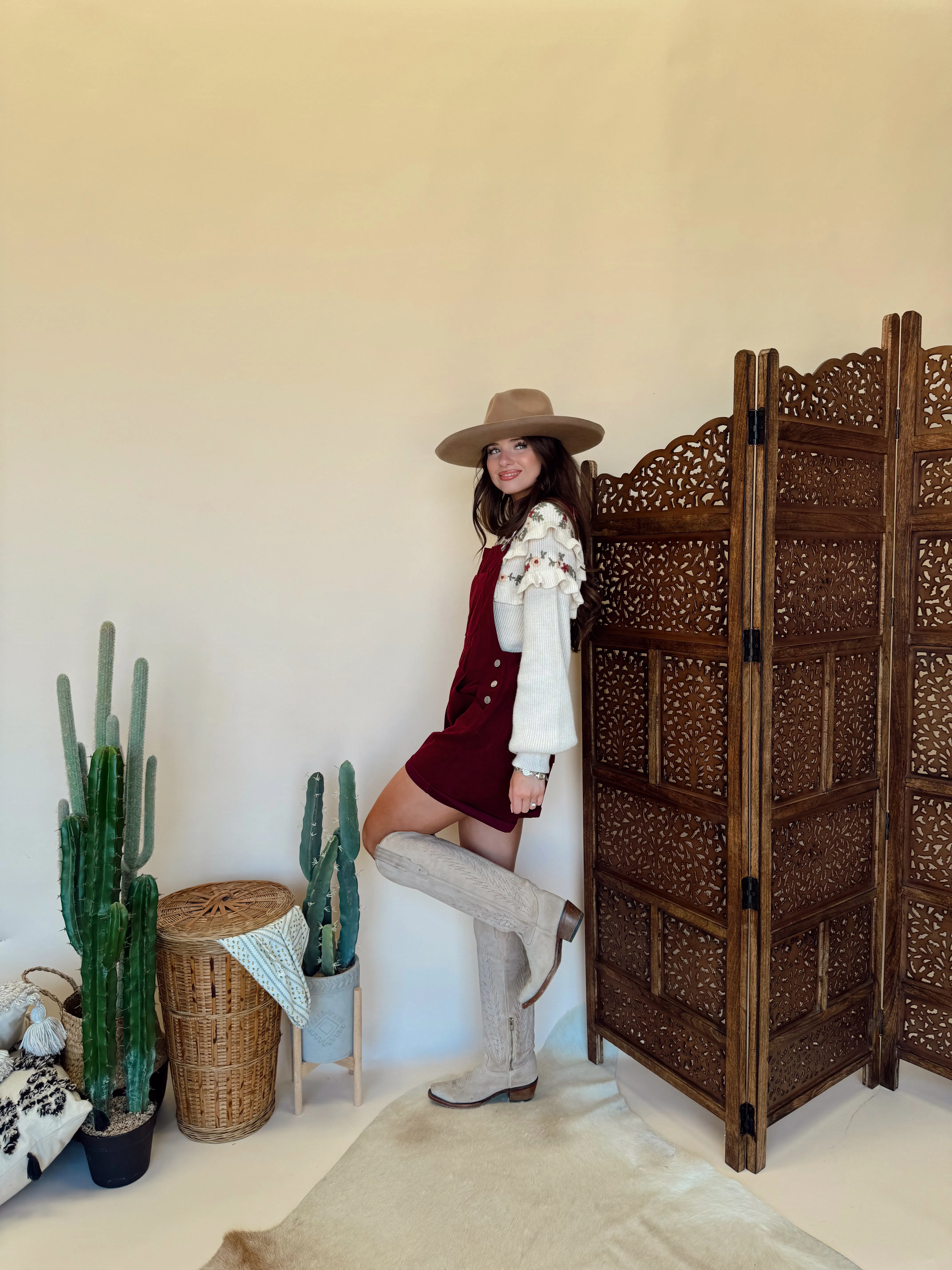 Corduroy Cherry Overalls