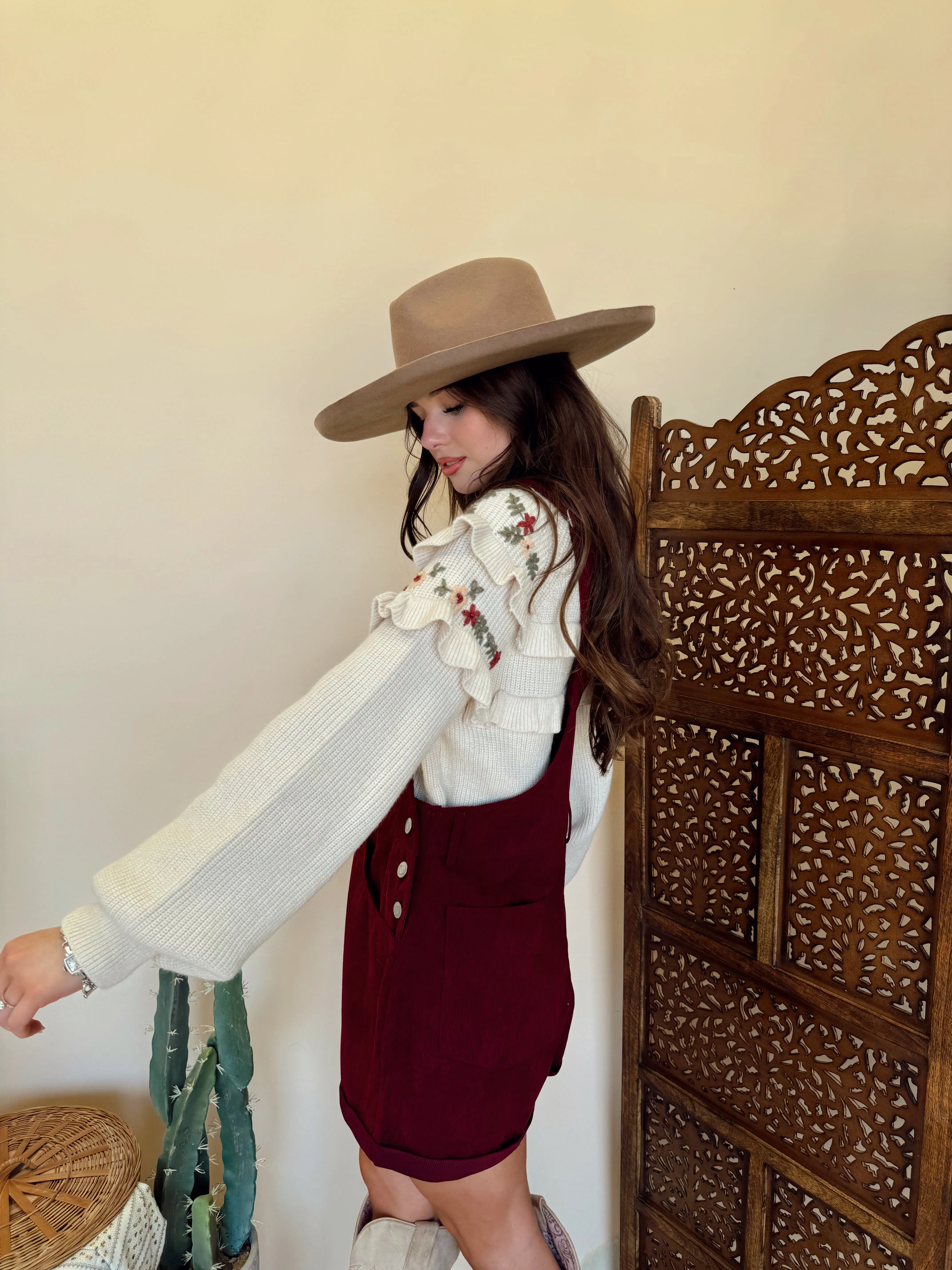 Corduroy Cherry Overalls