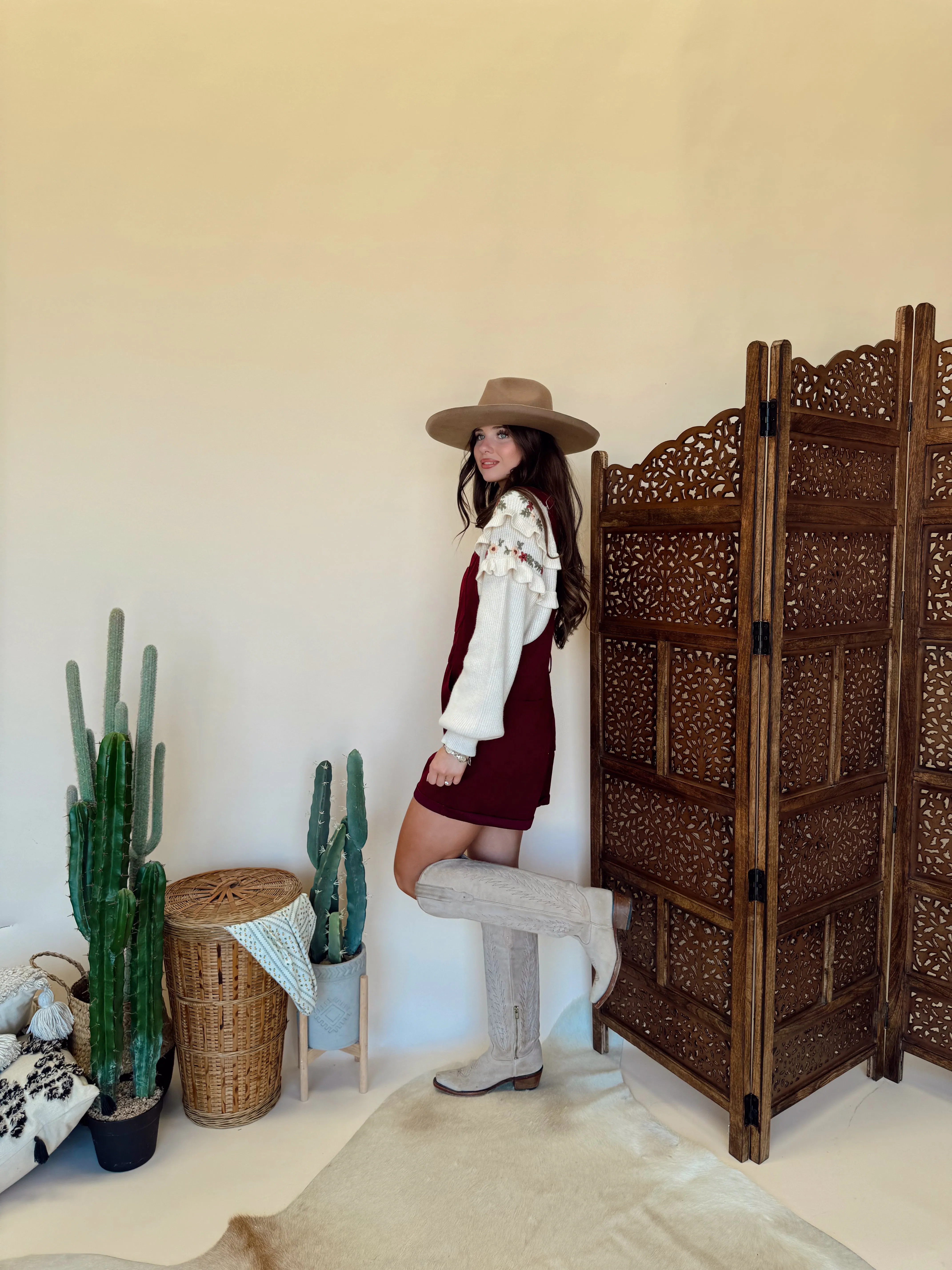 Corduroy Cherry Overalls