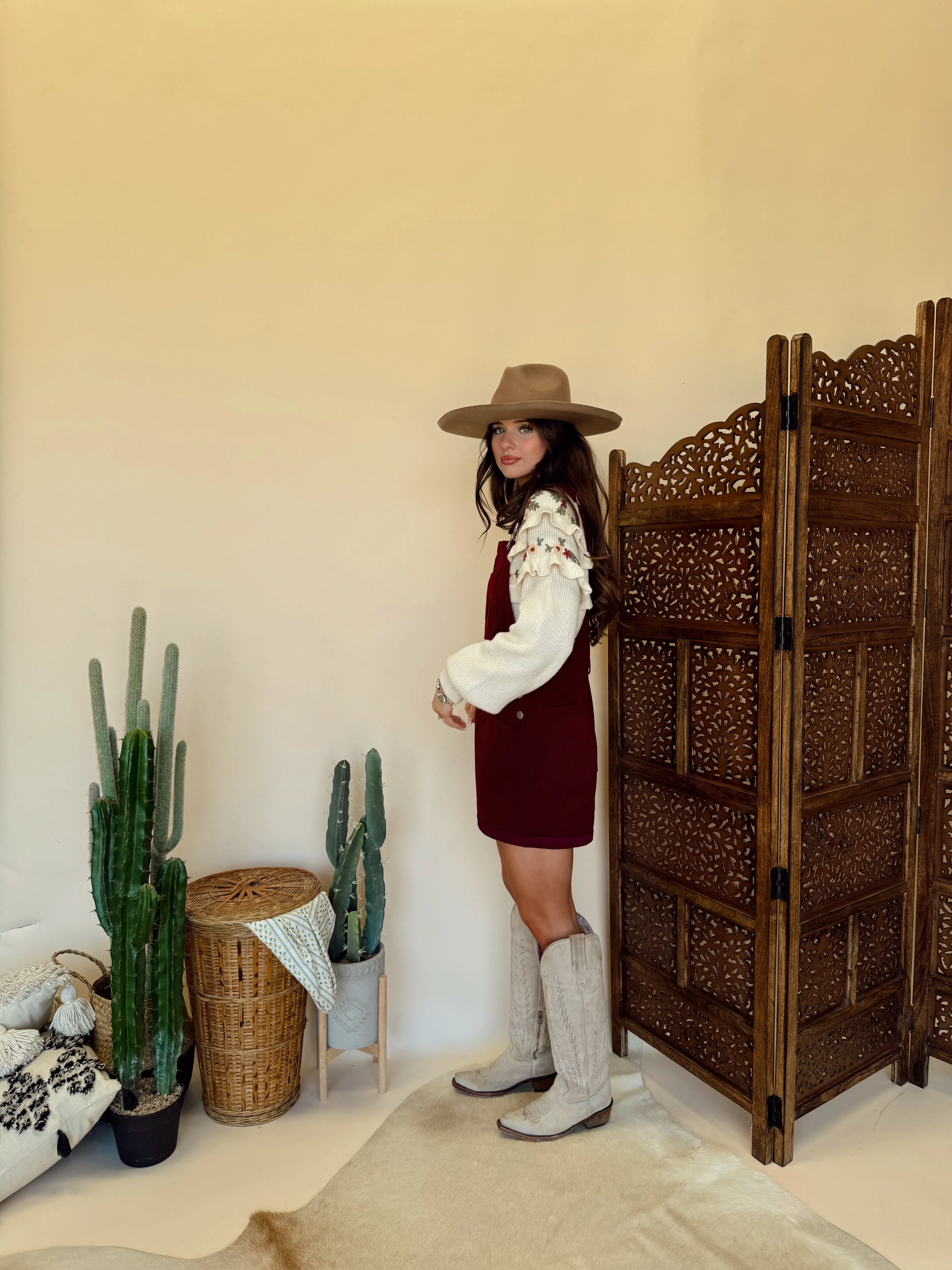 Corduroy Cherry Overalls