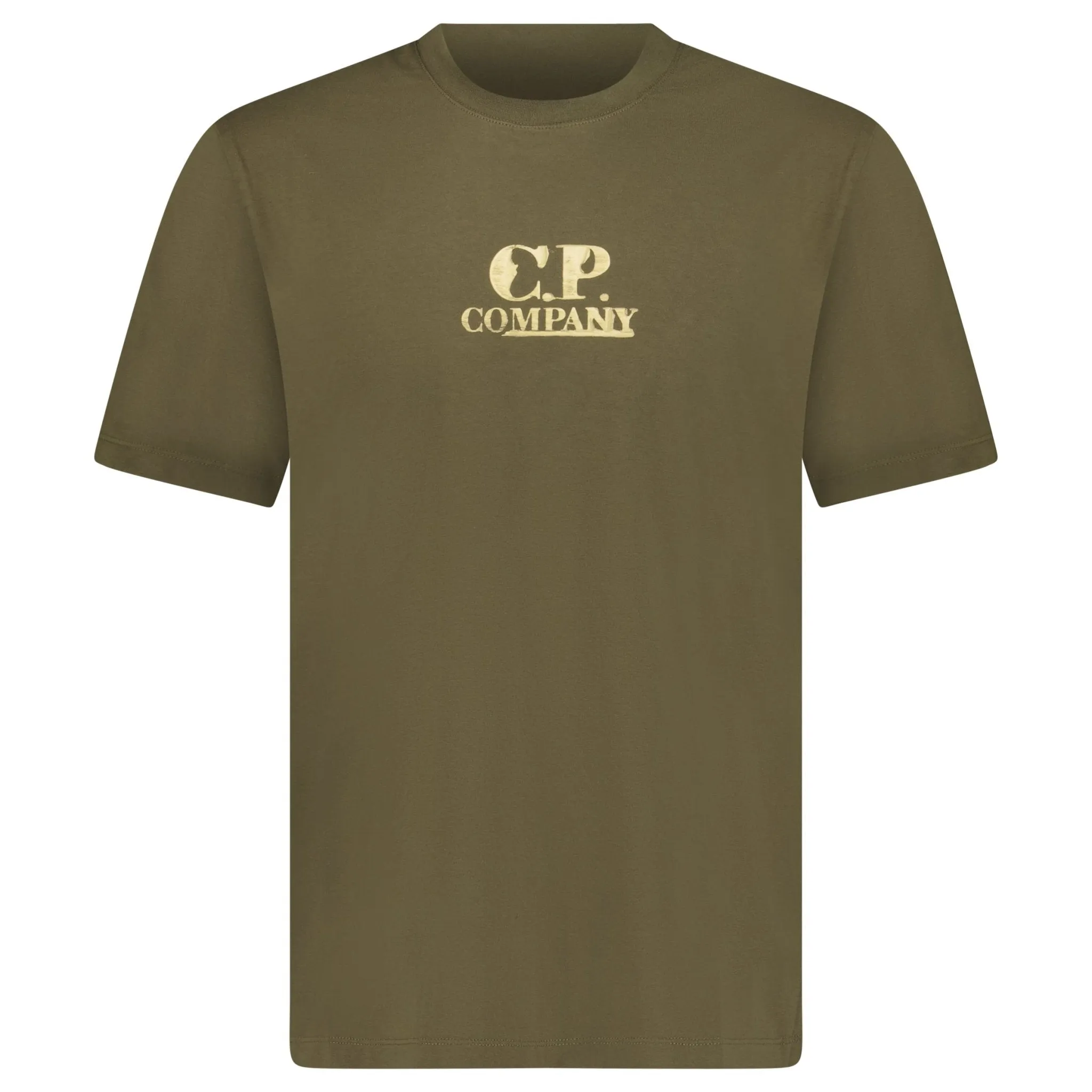 CP COMPANY 30/1 JERSEY GRAPHIC LOGO T-SHIRT KHAKI