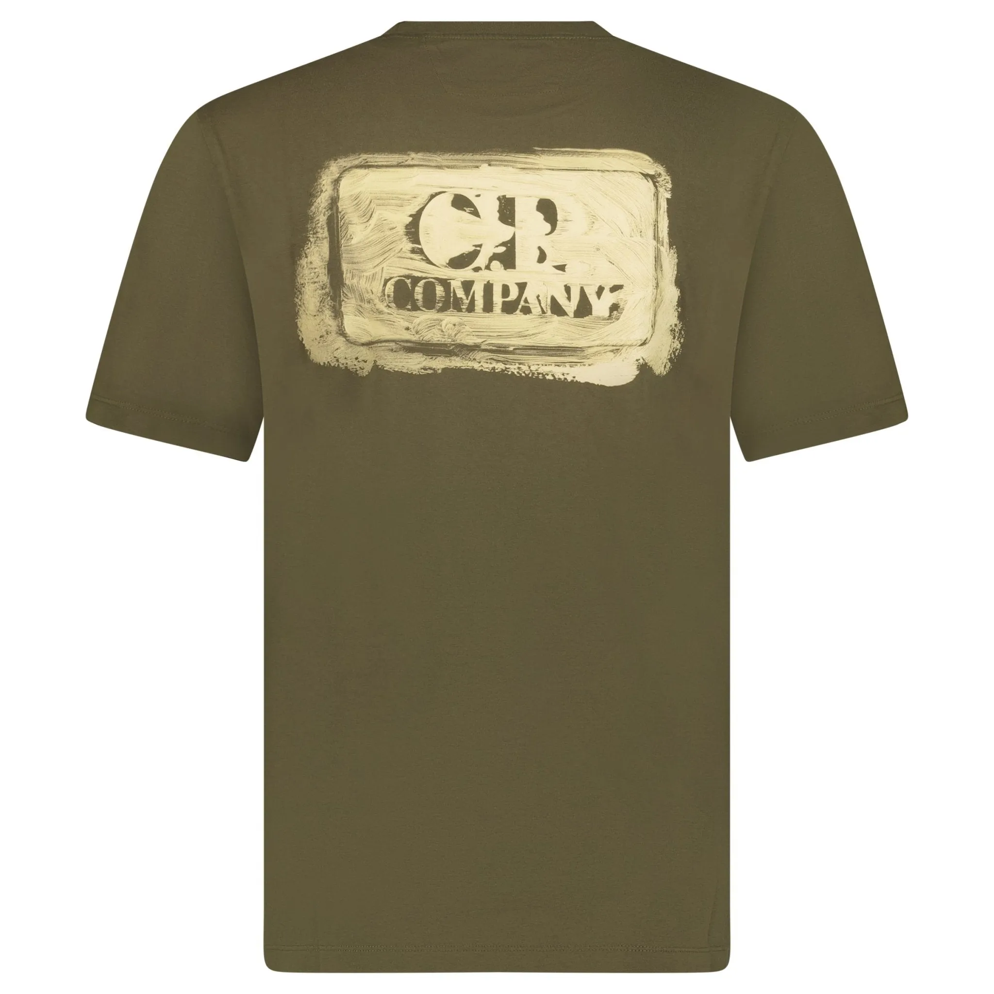 CP COMPANY 30/1 JERSEY GRAPHIC LOGO T-SHIRT KHAKI