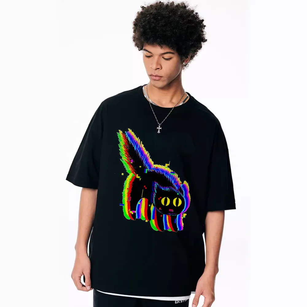 Crazy Black Cat T-shirt