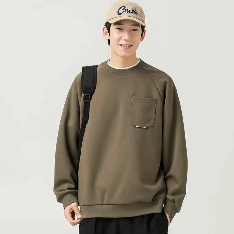 Crew Neck Sweatshirt with Pockets