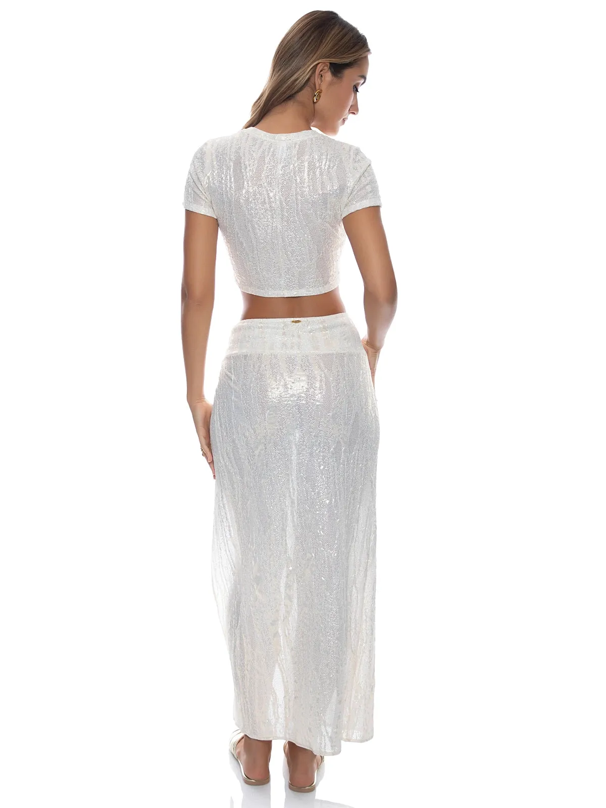 Crop T-Shirt-Twist Front Skirt