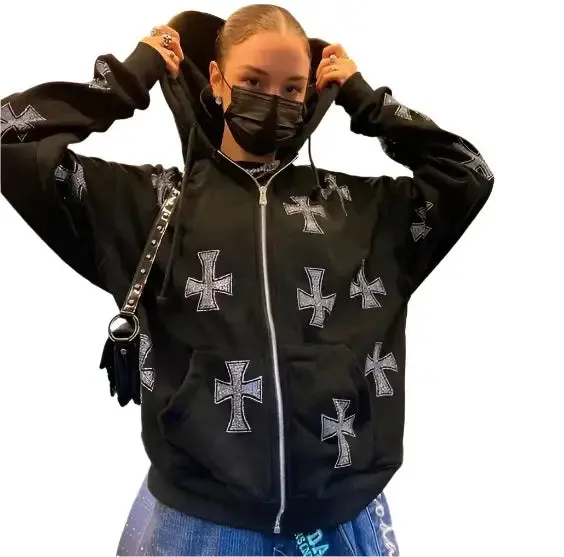 Cross Hoodie Y2K