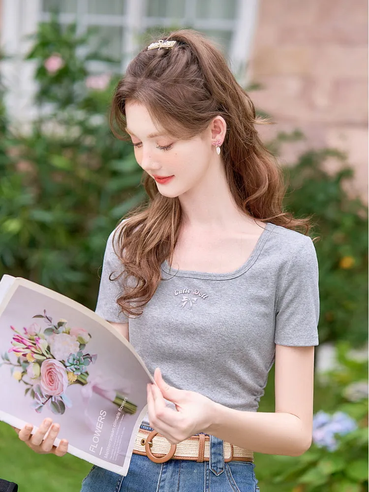 Cutie Doll Square Neck Tee