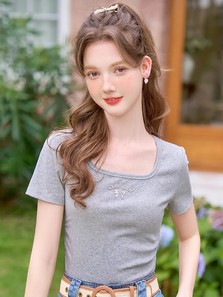 Cutie Doll Square Neck Tee