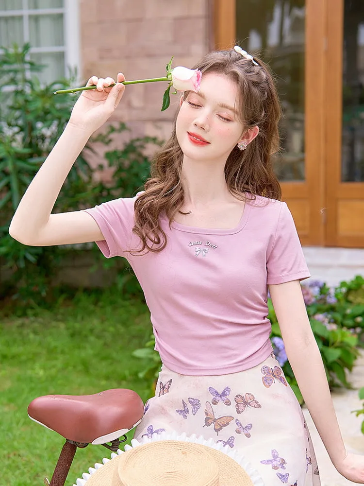 Cutie Doll Square Neck Tee