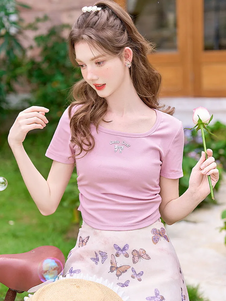 Cutie Doll Square Neck Tee