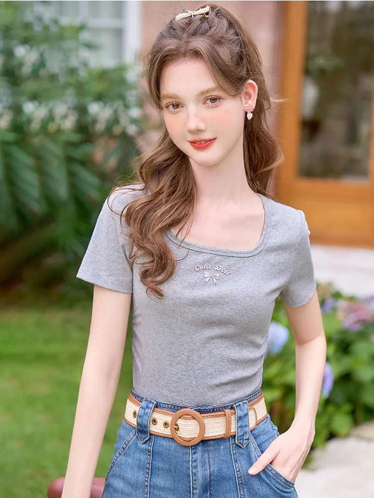 Cutie Doll Square Neck Tee