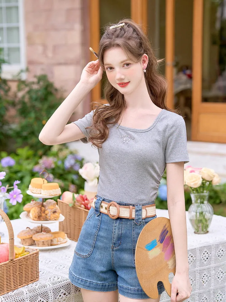 Cutie Doll Square Neck Tee
