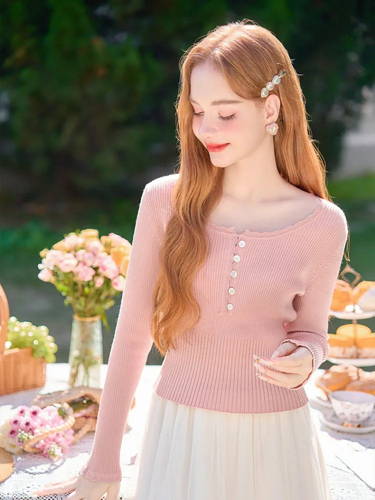 Dainty Ribbon Knit Top