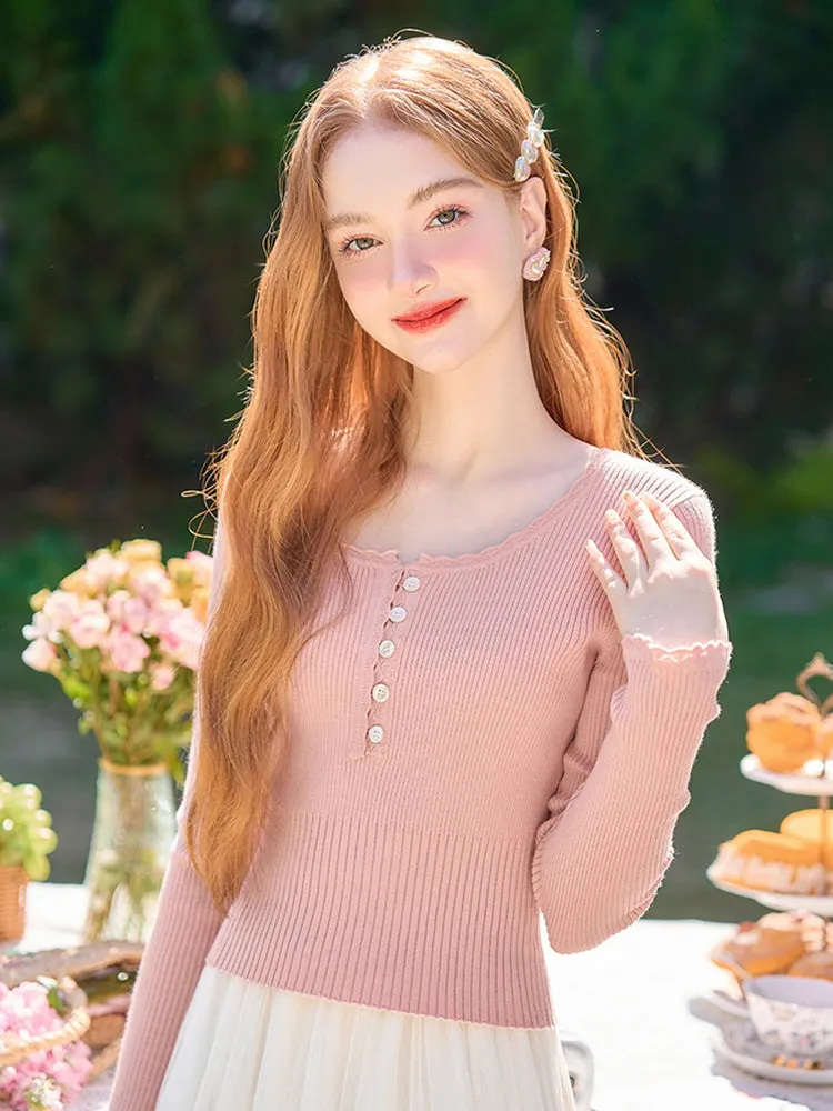 Dainty Ribbon Knit Top