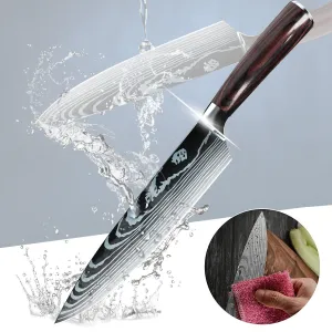 Damascus Stainless Steel Chef Knife Set