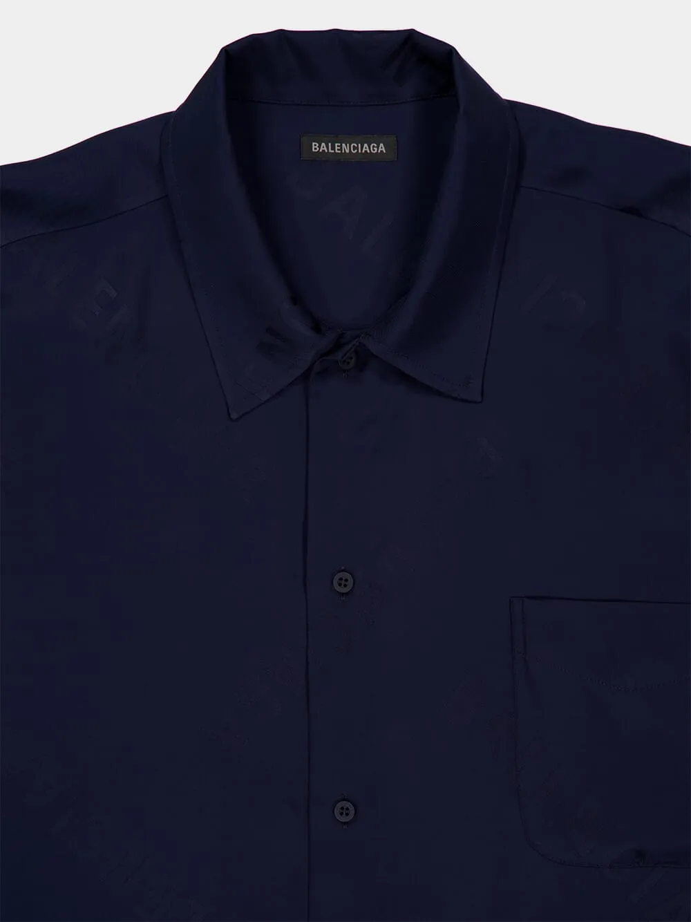 Dark Navy Fluid Jacquard Shirt