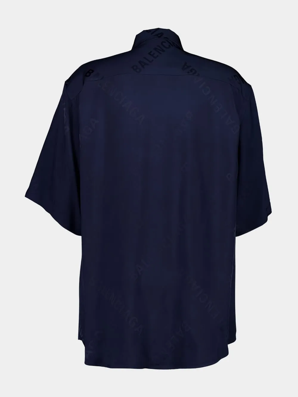 Dark Navy Fluid Jacquard Shirt