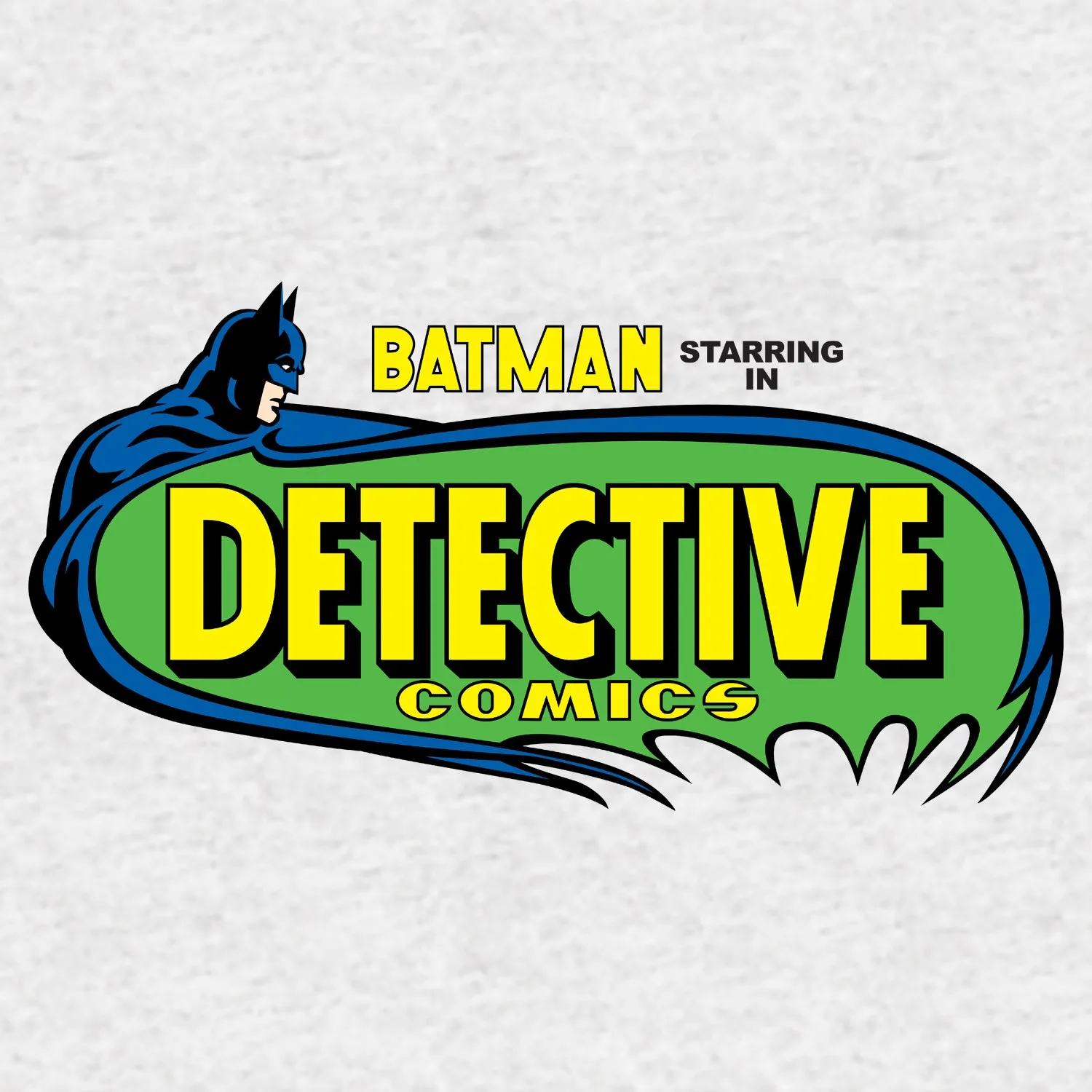 DC Comics Batman Logo Retro Detective Comics Official Men's T-shirt (Heather Grey)