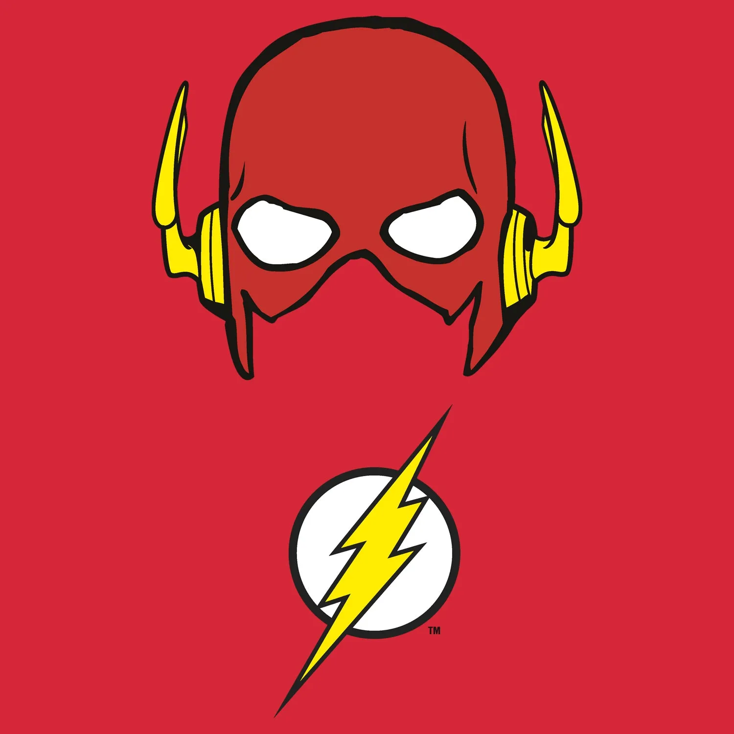DC Comics Flash Logo Mask Official Kid's T-Shirt (Red)