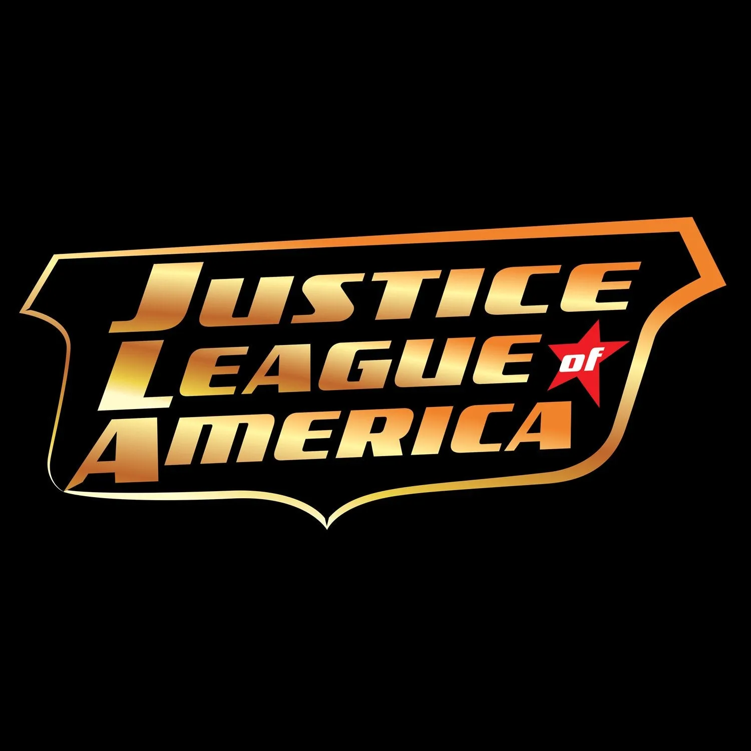 DC Comics Justice League JLA Classic Metallic Logo Official Men's T-shirt (Black)