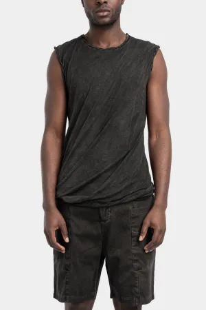 Double layered cotton sleeve less top, Antra wash